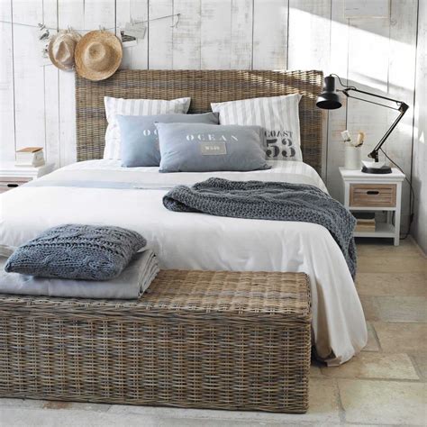 Tête de lit pin massif l160xh1cm, darsir. Tête de lit en rotin Kubu et mahogany massif L 160 cm Key West | Maisons du Monde