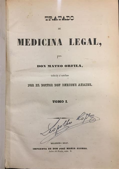 Tratado De Medicina Legal De Mateo Orfila Bien Encuadernación De Tapa
