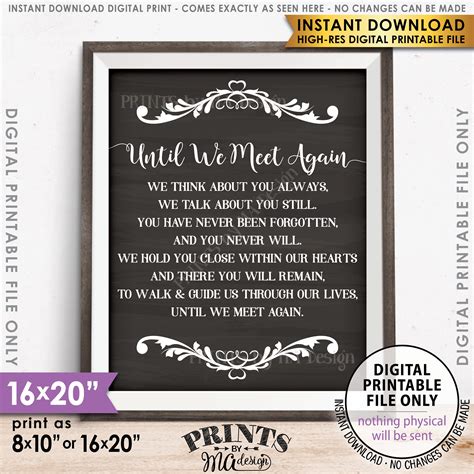 Until We Meet Again Tribute Memorial Heaven Sign Loved Ones Etsy