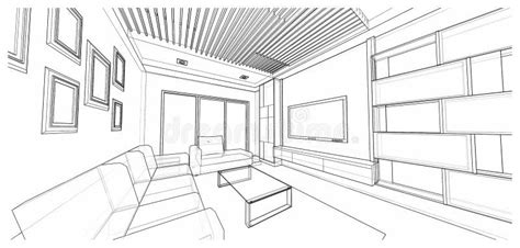 Interior Design Living Stock Illustration Illustration Of Drawing
