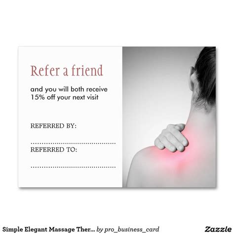 Simple Elegant Massage Therapist Referral Card Zazzle Referral Cards Massage Therapist Massage