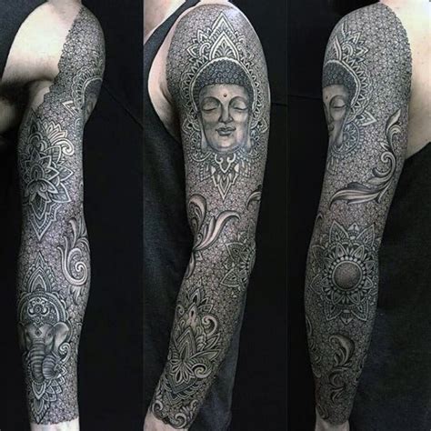 O braço é talvez a parte mais popular do corpo para se fazer desenhos de tatuagem, especialmente entre os homens 75 Religious Sleeve Tattoos For Men - Divine Spirit Designs