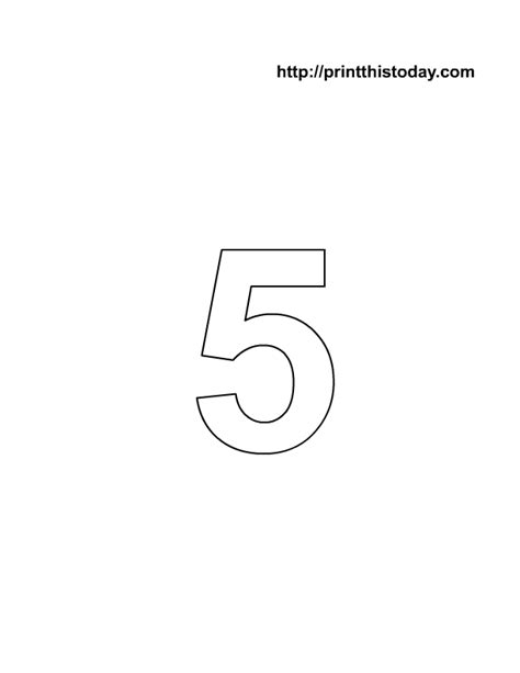 7 Best Images Of Printable Bubble Number 5 Outline Printable Number 5