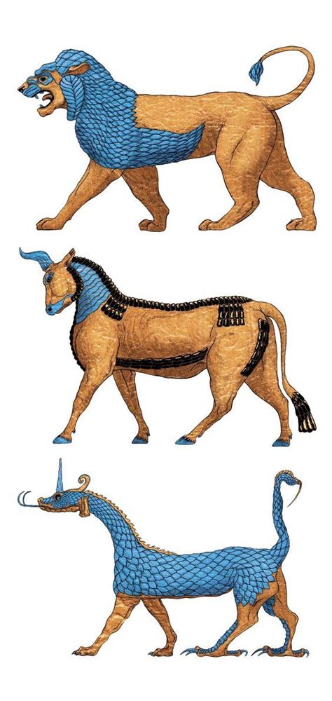 Animals Drawn From C6th Babylonian Gate Of Ishtar Sean Mcsorley
