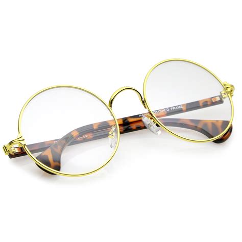 classic slim metal frame clear lens round eyeglasses 53mm sunglass la