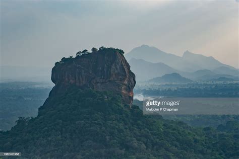 Sigiriya Lion Rock Fortress Seen From Pidurangala At Sunset Dambulla