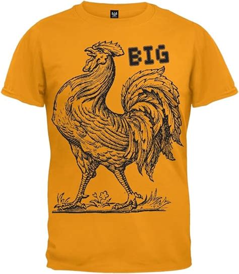 Old Glory Mens Big Cock T Shirt Orange X Large Uk Clothing