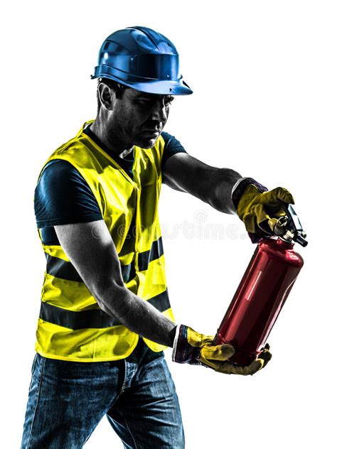 Shop for fire extinguishers in fire extinguishers and brackets. Construction Worker Fire Extinguisher Silhouette Stock ...