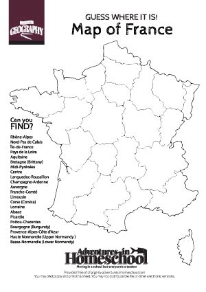 What is the purpose of a blank map? Blank France Map FREE - Adventures in Homeschool | France ...