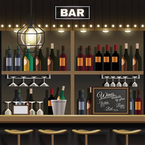 Bar Interior Realistic Vector Illustration 2383660 Vector Art At Vecteezy