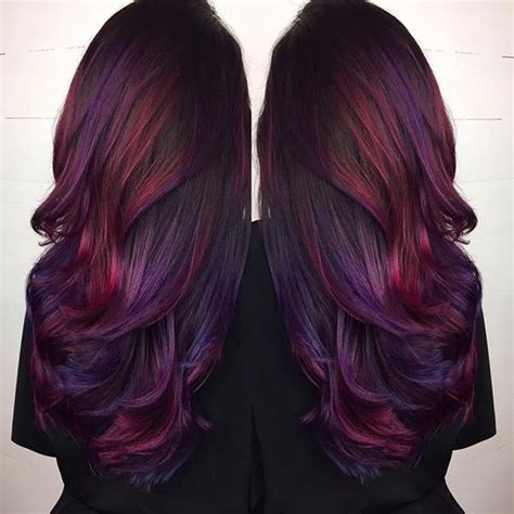 These colors are just stunning and they are perfect for those who. 95 Purple Hair Color Highlights Lowlights For Dark ...