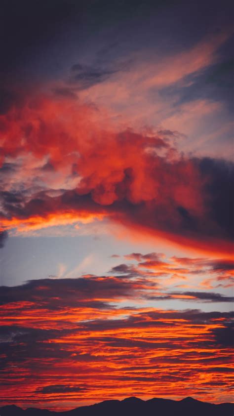 Portrait Sunset Clouds Background Orange Clouds Adorable Sky Sunset