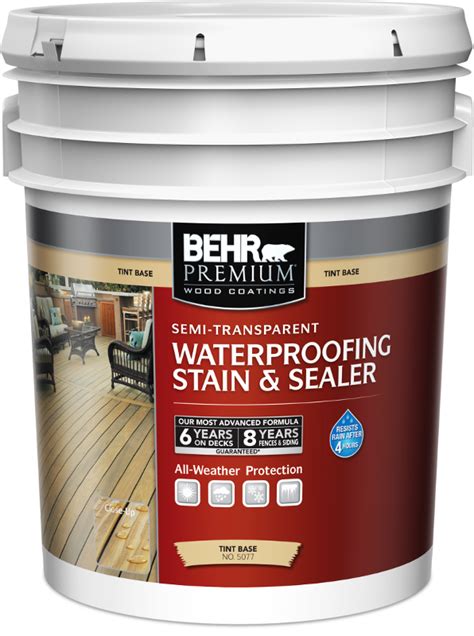 Behr Premium Semi Transparent Waterproofing Stain And Sealer Tint Bas