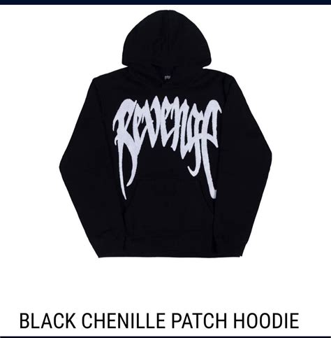 Revenge Revenge Black Chenille Patch Hoodie Grailed