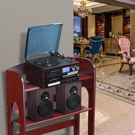 Yescom Bluetooth Record Player With 2 Speakers 3 Speed Stereo Turntable