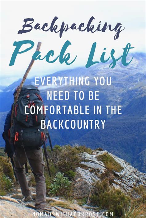 Backpacking Pack List Gear Essentials For Beginners Backpacking List