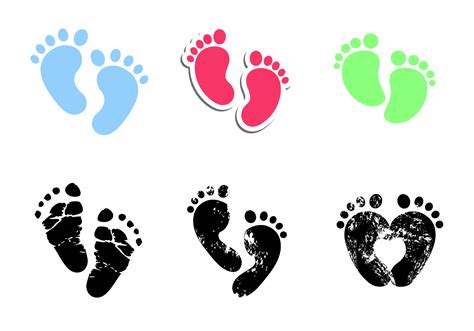 Baby Footprints Vector 101747 Vector Art at Vecteezy