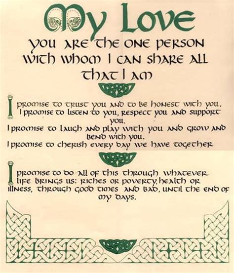 I Promise To Love Irish Proverbsblessingpoems Pinterest I Promise And Love