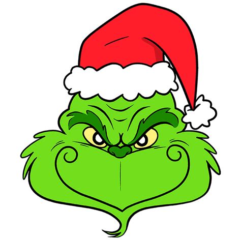 How To Draw An Easy Grinch Face Really Easy Drawing Tutorial