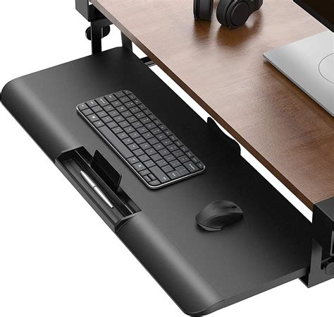 Fenge Push Pull Keyboard Drawer Under Desk C Clamp On