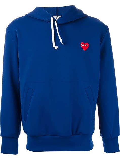 Comme Des Garçons Heart Logo Hoodie In Blue For Men Lyst