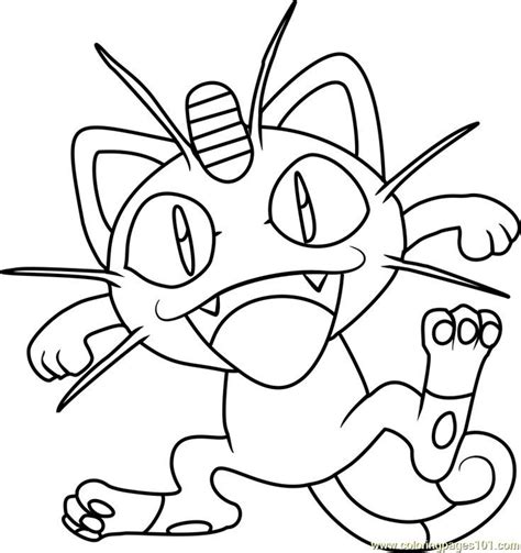 Coloriage Miaouss  Meowth  ニャース 052 Coloring  Coloriage pokemon
