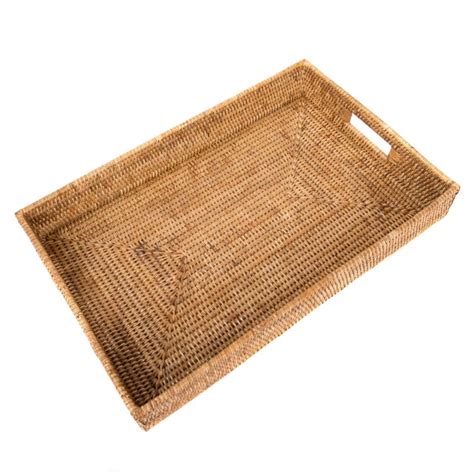 Pampered chef woven selections rectangle wicker rattan tray 16x11x3. Artifacts Rattan Rectangular Tray | Chairish