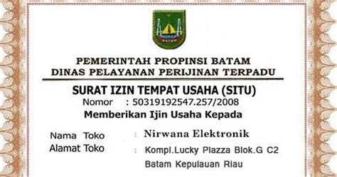 Anything: CONTOH SITU, SIUP DAN TDP