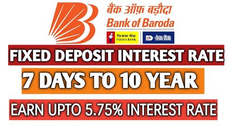 Bank Of Baroda Fixed Deposit Interest Rate 2021fd Ratesbobearn