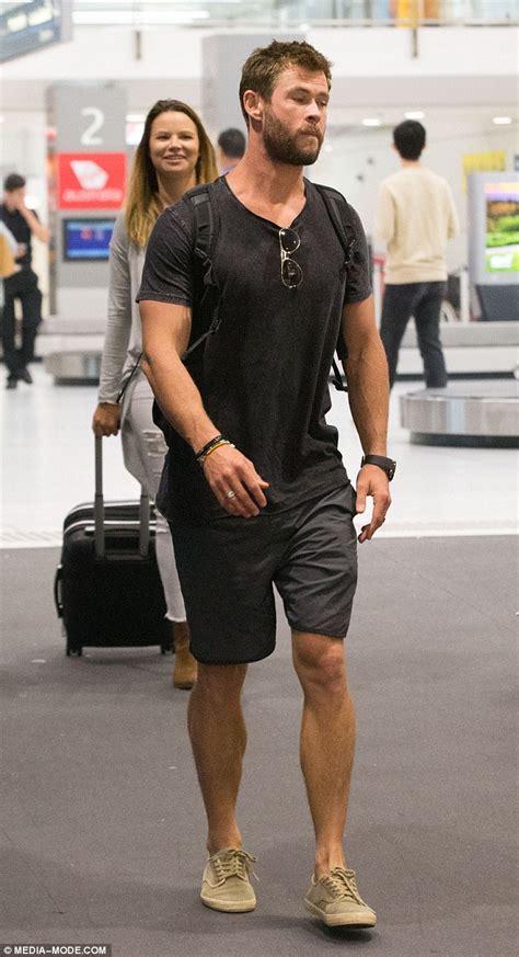 Chris Hemsworth Looks Rugged At Sydney Airport Before Tag Heuer Party