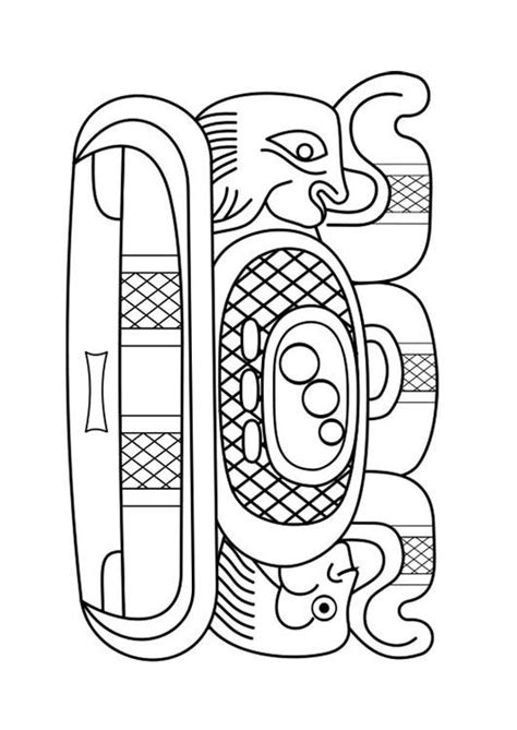 Single coloring page mayan astrologer from the magical. Coloring page Mayan art - coloring picture Mayan art. Free ...
