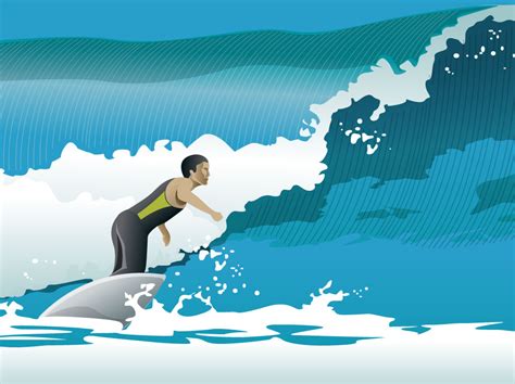Vector + high quality images (.png). Surfer Ocean Waves Vector Vector Art & Graphics ...