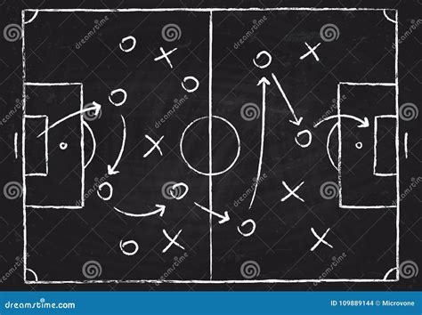 Soccer Game Tactical Scheme With Football Players And Strategy Arrows
