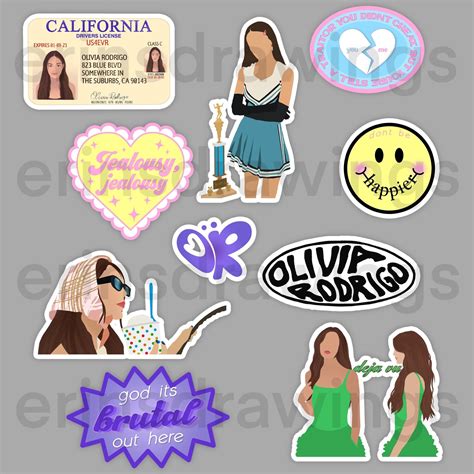 Sour Olivia Rodrigo Sticker Pack Includes 10 Sour By Olivia Rodrigo