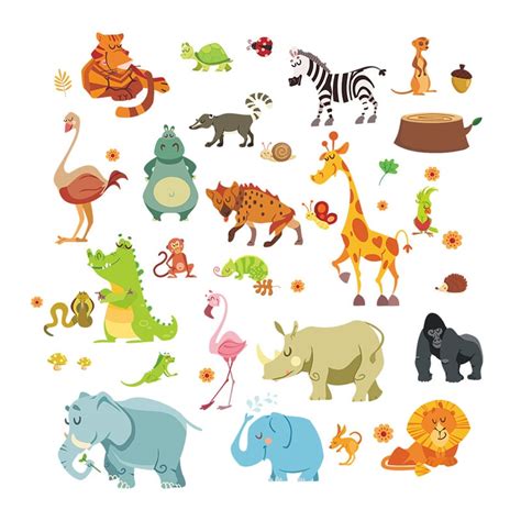 Elephants can be showcased anywhere in your home and they aren't just for kids. Jungle Animals Wall Stickers for Kids Rooms Safari Nursery ...
