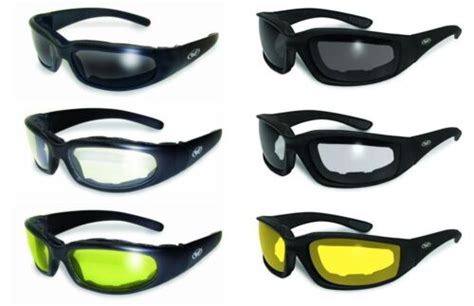 Foam Padded Motorcycle Atv Riding Glasses Sunglasses Clear Smoked Yellow Lens Ebay