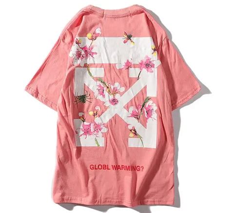 Novelty European American 19ss Off White Ow Cherry Blossoms Unisex Couple Lovers Models Fashion