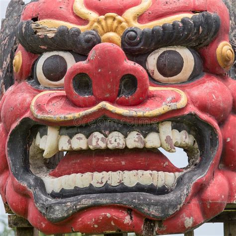 Balinese Barong Statue In Central Bali Temple Stock Image Image Of