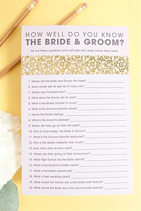 With the help of this blog post you'll have fun galore and laughs abundant with some of these you'll also want to consider how you're setting the game up. Free How Well Do You Know The Bride & Groom Game!