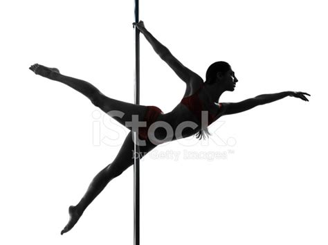 Woman Pole Dancer Silhouette Stock Photos