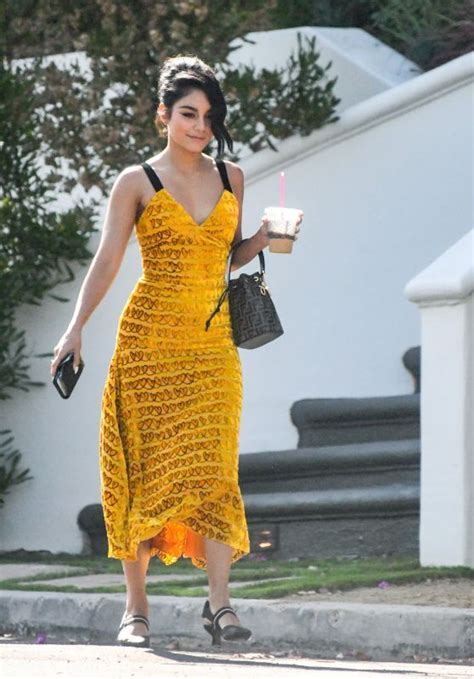 Vanessa Hudgens In A Yellow Summer Dress In La 08042018 Celebmafia