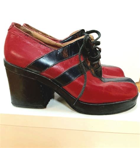 Step into a pair & experience the difference. Vintage 70's Italian Leather Women' Disco Platform Shoes 3 ...