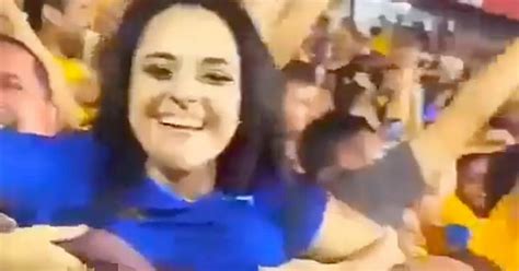 Bombshell Football Fan Who Flashed Boobs At Crowd After Goal Joins