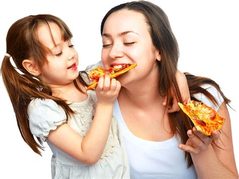 Download Kids Eating Pizza Png Mom Eating Clipart Png Download Pikpng