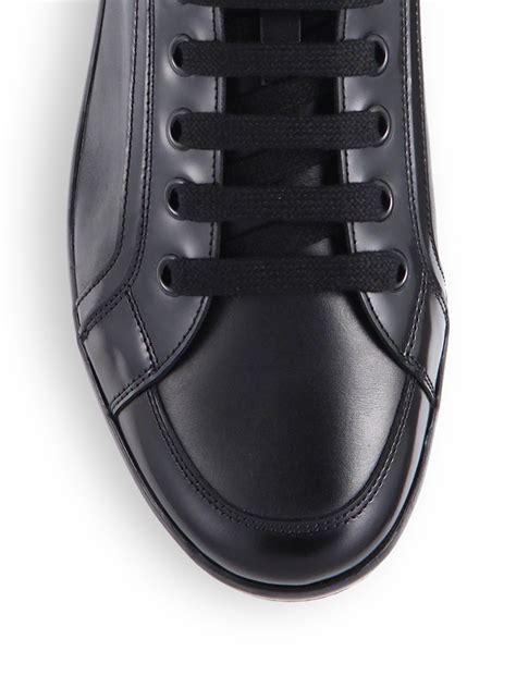 Lyst Prada Leather High Top Sneakers In Black For Men