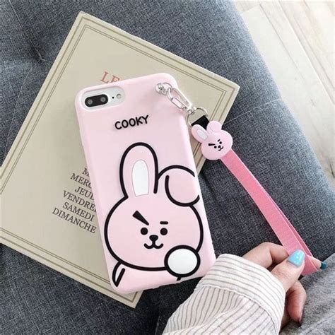 Bt21 Cooky Iphone 678 Pink Case Iphone Cases Silicone Iphone Cases