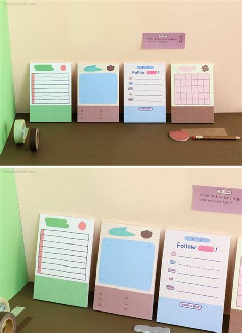 Sticky Notes 8Types Weekly Planner Checklist Colorful Etsy In