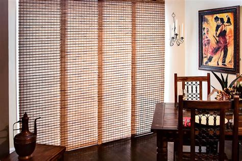 Woven Wood Panel Track Panel Track Blinds Blinds Sliding Door Coverings