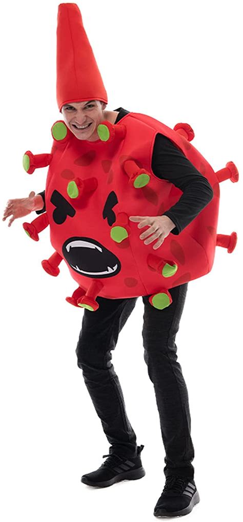 Halloween New Cosplay Costume Coronavirus Funny Party Costume Red Prop