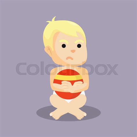 Baby Boy With Angry Face Stock Vector Colourbox